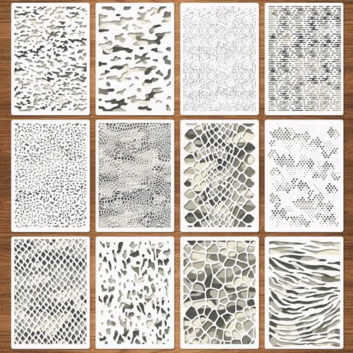 Camouflage-Druck-Schablonen, große Camouflage-Schablonen für Sprühfarbe, wiederverwendbar, digitales Camouflage-Muster, Schablonen zum Malen auf Holz, Boot, Leinwand, Papier, Basteln, 21,1 x 29,7 cm,