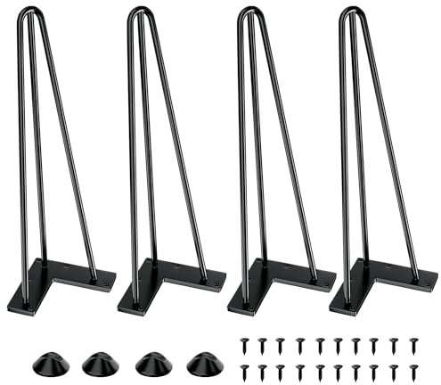 SANKEYTEW 30cm tischbeine Metall, 4er Set haarnadel tischbeine,füße für möbel couchtisch Beine esstisch,mit Bodenschoner und Schrauben Verfügbar (30cm 3 Rod)