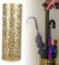 BEIJIALY Porte-Parapluie en Métal, Porte-Parapluie pour Entrée, Porte-Parapluie Rond Autoportant Creux en Métal, Bac de Rangement pour la Maison, L'hôtel, Le Bureau(Or Grand)