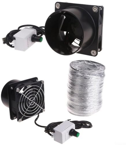 USB Portable Extractor Fan Pipe Duct Exhuast Fan Extractor Toilet Kitchen Industrial Fan Adjustable Speed Single Fan Extractor Kitchen Ventilation Fan(Fan plus 1m pipe)