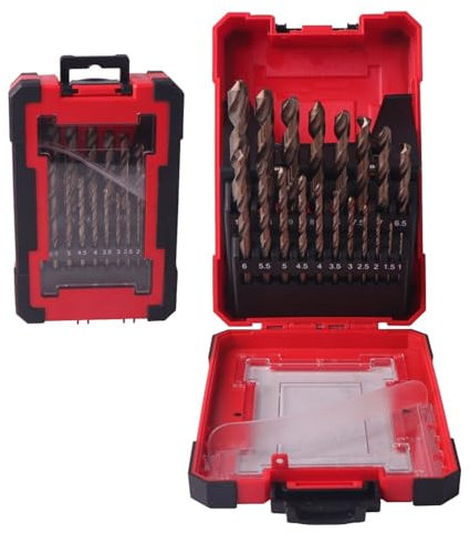 Juego de 19 brocas de cobalto HSS M35 for metal endurecido y acero inoxidable, accesorios for herramientas eléctricas de 1,0 a 10 mm