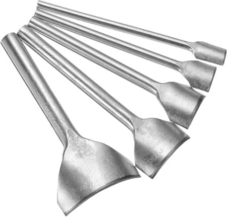 sourcing map Bogenförmiger Lederstanzer, 10 mm - 40 mm, Lederschneider, Bogenkurve, Gürtelendschneider, flacher, gebogener Stanzwerkzeug zum Basteln von Riemen, Gürtel, Geldbörse und Tasche, 5 Stück