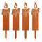 Roststecker Tannenbaum und Elch weihnachtsdeko, 4er Set Metall Rost Deko Weihnachtsbaum Gartenstecker, Herbstdeko Roststecker Weihnachtsdeko für Draußen (4er Set Kerze)