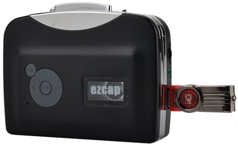 Docooler USB Cassette Player with Earphones Tape-to-MP3 Converter Portable Voice Recorder Built-in Speaker Microphone Support AM/FM