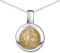 MATERIA Edelstein Halskette Citrin Anhänger Silber 925 - orange braun rund facettiert KA-140-Citrin_K141