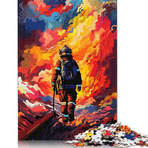 1000-teiliges Puzzle, künstlerisches Feuerwehr-Puzzle für Erwachsene, Karton-Puzzle, interessantes Puzzle zur Stressreduzierung, 38 x 26 cm