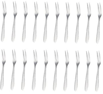 PRETYZOOM Elegantes 20 Mini Tenedores De Fruta De Acero Inoxidable Para Postres Ensaladas Aperitivos Hogar O Restaurante.