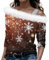 Weihnachtspullover Damen Mit Schulterriemen Xmas Plüsch Schulterfrei Langarm Pullover Off Shoulder Elegant Langarmshirt Herbstpullover Sweatshirt Christmas Winterpullover Sweatshirt(Light Brown,M)