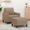 Willood Sessel Relaxsessel mit Hocker Cappuccino-Braun 60 cm Kunstleder