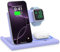 EXW Wireless Charger,3 in 1 Charging Station for iPhone 16/15/14/13Pro/12/11/XR/8, Fast Charger for Airpods Pro/3/2 and iWatch (Not Adapter,Purple)
