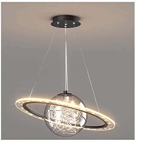 DHSKFUA Modern LED Pendant Lights Fixture Industrial Simple Planet Decor Ceiling Light Fitting Kids Hanging Lamp 27W 3000K Warm White Chandelier for Children Bedroom Living Room Progress