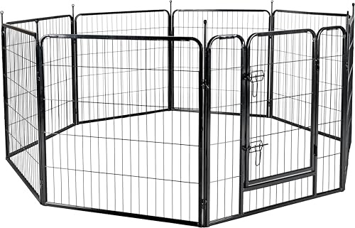 Flamingo Hundelaufstall Zecta – Schwarz – 205x80x80 cm | Sicher, flexibel & komfortabel!