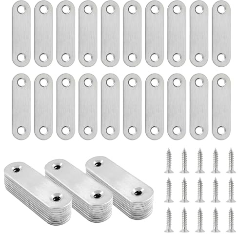 Xiaomoyu 20 Pcs Placa Union, Placas de Unión de Metal de Acero Inoxidable