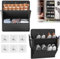 Xinxinphi 2 Pcs Zapatero con Cinta Adhesiva, Organizador Zapatos Puerta Bolsillos Profundos Grandes, Zapateros Sobre Colgar Pared Ahorra Espacio, Accesorios Almacenamiento Autocaravana (Negro)