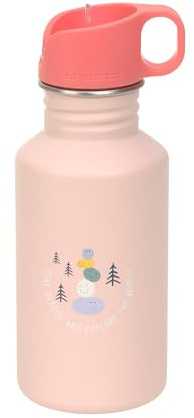 LÄSSIG Botella de acero inoxidable sin BPA, 500 ml, para niños, guardería, jardín de infancia, a prueba de fugas, con tapón deportivo/Bottle Stainless Steel Sunny Explorer rose/pink