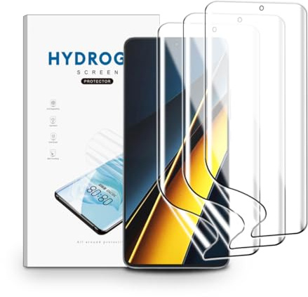 nvskvd 3 Piezas Película de Hidrogel para Xiaomi Poco X6 Pro 5G | Protectores de Pantalla TPU de alta definición, Lámina Flexible de Resistente a arañazos, Tacto de alta sensibilidad