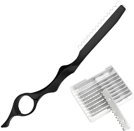 1 Pcs Haar Styling Rasiermesser,ProfessionellerHaar Verdünnung Kamm,RasiermesserMit Wechselklinge,Effiliermesser,Rasiermesser Friseur,Feather Razor,Mit 10 Klingen Zum Ausdünnen Und Formen Der Haare