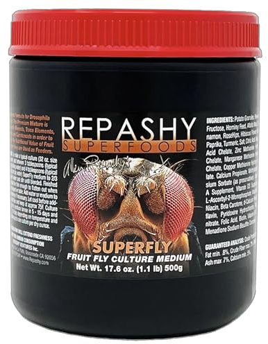 Repashy SuperFly Fruit Fly Culture Medium, 500g | For Culturing Drosophila Feeder Flies for Reptiles, Amphibians, Fish and Invertebrates