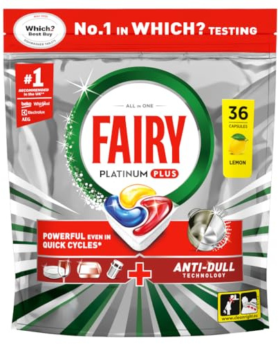 Fairy Platinum Plus Dishwasher Tablets, Lemon, 36 Capsules