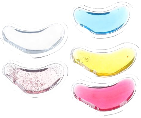 MOBUTOFU 5 Wiederverwendbare Augenpads aus Gel und Pvc 6,5cm U form für Kühlende und Wärmende Augenpflege zur Linderung von Augenringen und Augenermüdung