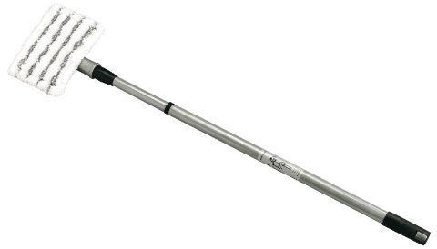 WENKO 4031024100 Teleskop Bad und Fliesenwischer Profi - Microfaser-Bezug, Stahl, ausziehbar von 67-105 cm