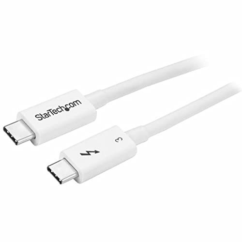 StarTech.com 1.6ft (50cm) Passive Thunderbolt 3 Cable, 40Gbps, 100W PD, 4K/5K Video, Thunderbolt Cable, Compatible with USB4/DP Alt Mode, Thunderbolt 4, USB 3.2/Type-C (TBLT34MM50CW)