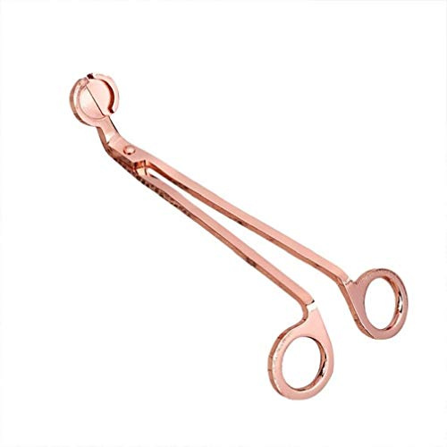 L&L® Candle Wick Oil Lamp Stainless Steel Scissors Trim Trimmer Cutter Snuffers Gift (Rose gold)