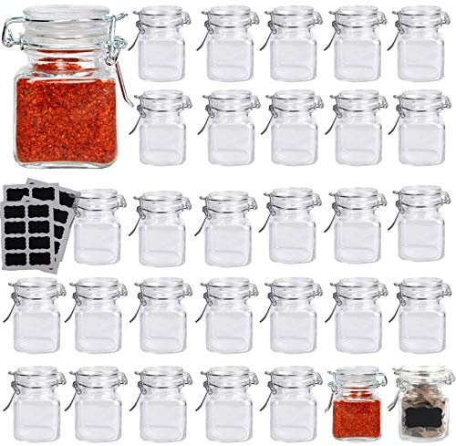 Lawei 30 Stück Einmachgläser 100ml Mini Luftdichte Drahtbügelgläser Frischhaltendosen Gläser mit Bügelverschluss Vorratsglas für Marmelade Tee Gewürz Kaffee