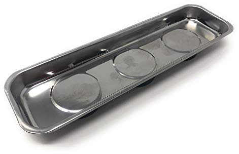 Vetrineinrete® Vassoio magnetico in acciaio rettangolare porta minuterie viti bulloni ciotola vaschetta con 3 magneti M55