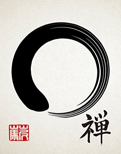 Zen Poster Zen Dekor Enso Poster Wabi Sabi Dekor Meditation Poster Yoga Studio Dekor Zen Wandkunst buddhistische Poster Meditation Wand-Kunst Japan (40 x 50cm)