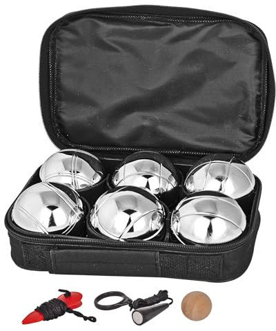 Boule - Set Spiel mit 6 Metallkugeln 1 Zielkugel Kugeln Ø 72 mm Boccia Petanque