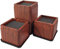 MIiixHoom - Rehausseurs De Lit Très Résistants en Bois Foncé, Elévateurs Carrés Jusqu'à 8 cm par Rehausseur, Rehausseurs De Meubles Réglables Et Empilables,1000 Kg,1 Lot De 4