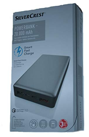 Powerbank 20.000 mAh, Smart Fast Charge 3.0.