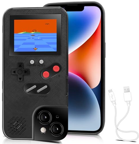 Chu9 Retro 3D Shockproof Playable Game Cover Case with 36 Classic Games for iPhone 11 (Black)