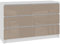 ADGO K120 Moderne Kommode mit 6 Schubladen L 120 x B 40 x H 77 cm Schlafzimmer Wohnzimmer Vorne Acryl Hochglanz (Cappuccino Acryl)