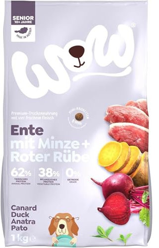 WOW Hundefutter Minis Senior Ente – 1 kg