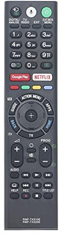 AULCMEET RMF-TX220E Voice-Replace-Fernbedienung passend für Sony Fernseher KDL-43WF804 FW-55XE8001 KD-43XE8099 KD-43XF8577 KD-49XE8005 KD-49XF7596 FW-49XE8001 KD-43XE8096 KD-49XG8096BU KD-DL5-G49WF49