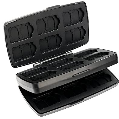 PROfezzion Game Card Case, 72 Slot Game Card Holder for Nitendo Switch Game Card 24 Slot +TF Cards 48 Slot (BLACK)