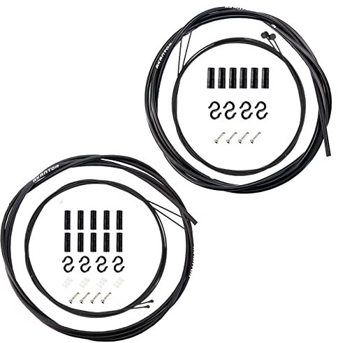 RUJOI Fahrradkabel,2-in-1 Teflon Fahrradbremszughülle &Bike Shift Schaltzug Kit für Fahrradersatz am MTB Radfahren,Kabelenden/Ferrules/S-Schnallen inklusive.