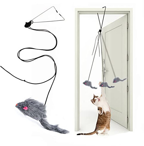 Kalimdor Interactive Cat Feather Toys,Retractable Teaser Toy ,Hanging Interactive Toys for Indoor Cats Kitten Play Chase Exercise, Kitten Mental Exercise Toys (1 Pack)