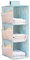 XiXiRan Hängeregal Kleiderschrank, 3 Fächer Hängender Organizer Schrank, mit 9 Netzseitentaschen für Familienschrank Schlafzimmer, Faltbar und Universal Fit- 30 * 22.5 * 60cm (Blau DREI Schichten)