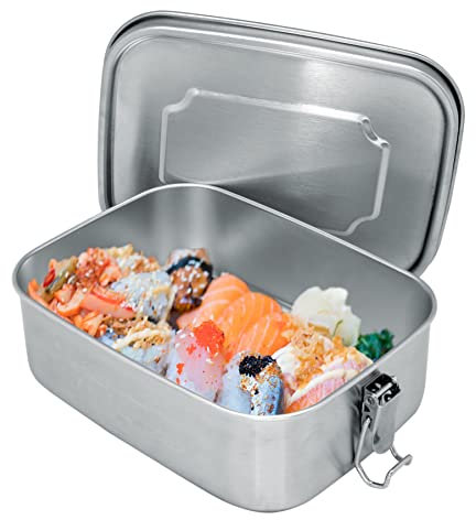 NERTHUS FIH 941 Fiambrera Acero Inoxidable 1200 ml Inox Fiambrera Metálica, Hermética, Ligera, Reutilizable y Fácil de Limpiar