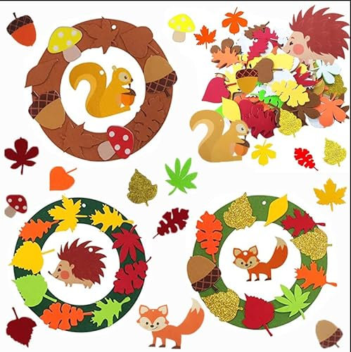 Herbst Bastelset für Kinder - Filz Deko, Igel, Festliche Kreativsets und Bastelbedarf zum Dekorieren für Thanksgiving, Weihnachten