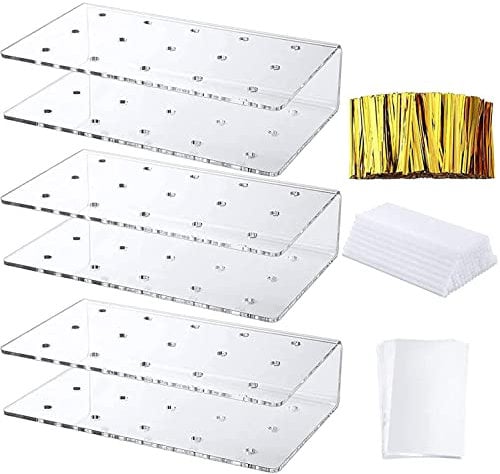 AMZMUKAUP Pop Cake Ständer Pop Lutscher Ständer, 3 Stück Lollipop Ständer 15 Löcher Cake Pop Ständer Klar Lutscher Halter für Dessert Tisch Hochzeit Halloween Christmas Party Geburtstag Deko