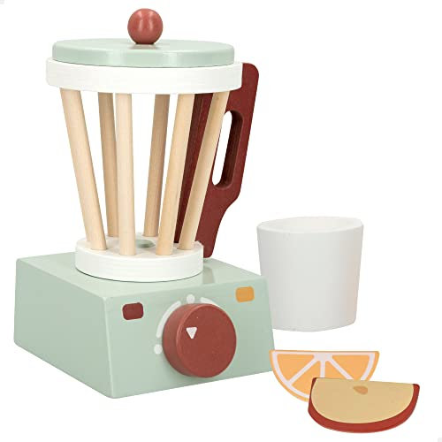 WOOMAX Licuadora de madera de juguete para niños, Accesorios de cocina, utensilios de juguete para niños y niñas, Juegos de cocina, electrodomésticos de juguete (49544)