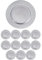 12x Sottopiatti con Bordo PUNTINATO Colore lucido Bordo a palline Tondo diametro 33 cm Natale cenone sotto Piatto Natalizio Capodanno Natale Cena Aperitivo Rosso, Oro, Argento (Argento)