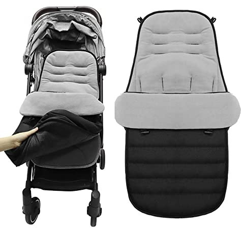 Fußsack Kinderwagen Winter, Gobesty Fusssack Winter Baby Kinderwagen, Wintersack Kinderwagen mit Doppeltem Reißverschluss, Winterfußsack Babyschale, Universal Baby Fußsack für Von 0-4 Jahren, Schwarz