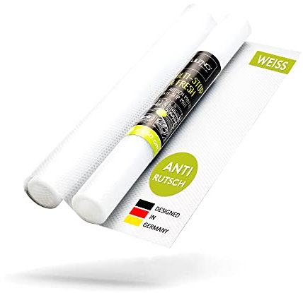 LILENO HOME Schubladenmatte 50x150 cm (Weiss) 2er Set - Antirutschmatte Schubladen als Schubladeneinlage für Kühlschrank - Schublade Einlagen zuschneidbar als Antirutschmatten Küche