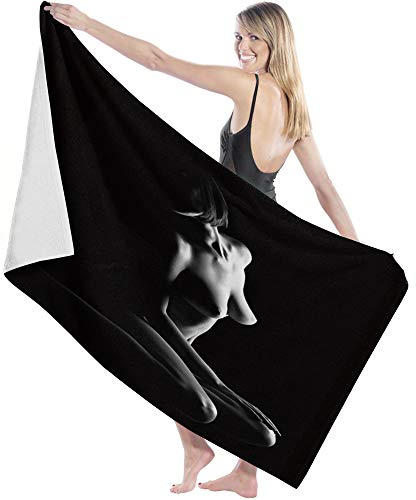 Badetuch, nackte Frau, schwarz, weiche Mikrofaser, saugfähig, Badezimmerhandtuch, sexy Mädchen, weiblicher Körper, leicht, langlebig, schnell trocknend, Handtücher für Fitnessstudio, Pool, Sport, Reis