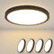 ZMH Deckenlampe LED Deckenleuchte Flach - 4ER Badezimmerlampe 8W Warmweiß Badezimmer Klein Deckenbeleuchtung IP44 Wasserdicht Küchenlampe Schwarz Ø17cm Badlampe Rund für Bad Flur Küche Schlafzimmer